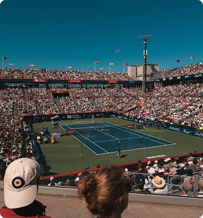 Tennis stadium aerial view